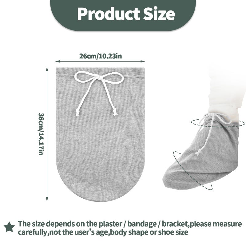 OXDFK Cast Sock Cover for Foot, Cast Cover for Foot, Leg Cast Cover, Adjustable Drawstring Foot Cast Cover for Men and Women(Grey) - Image 2